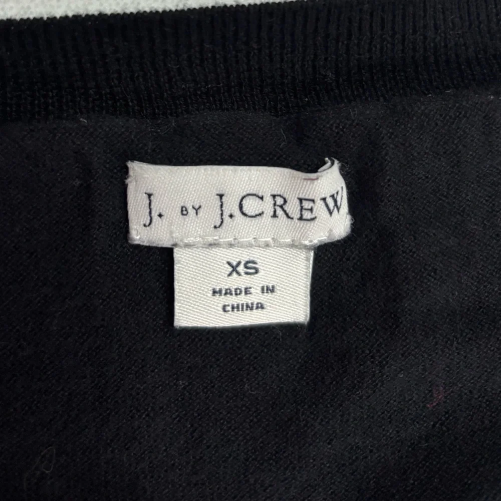 J. Crew Sweater Black Classic Top Crew Neck Basic 100% Cotton Size XS